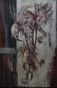 Teodora-200x120cm,-Stršljen,-Kombinovana-tehnika-na-platnu,-2022