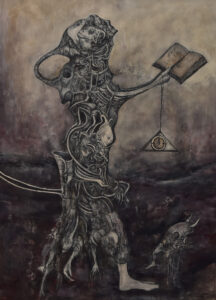 Teodora-Prayer--mixed-media-on-paper70x50cm--2022