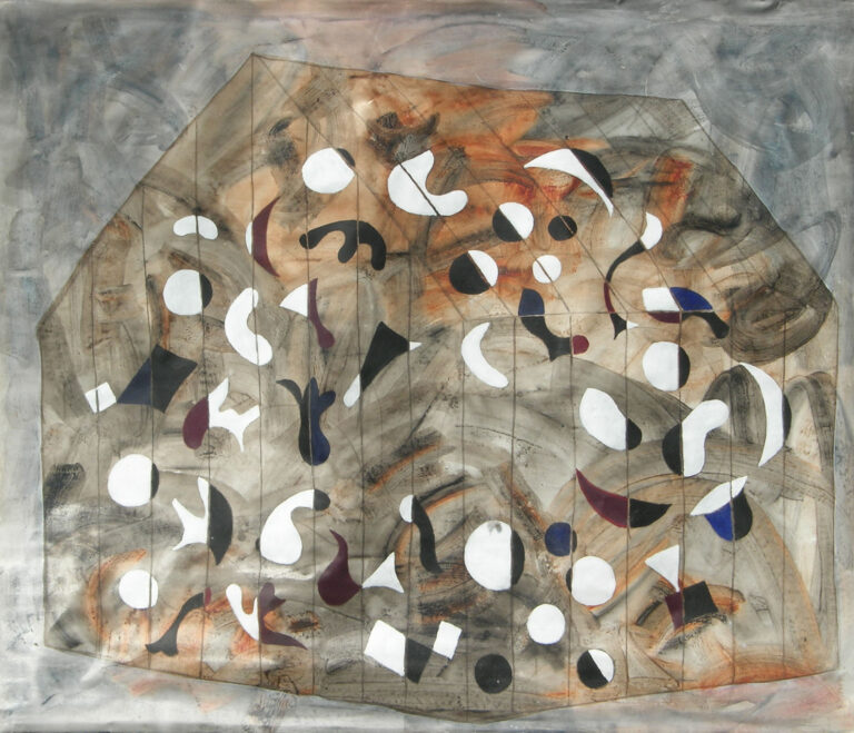 Црно-бела игра, акрил и уље на платну, 200x200cm, 2015.